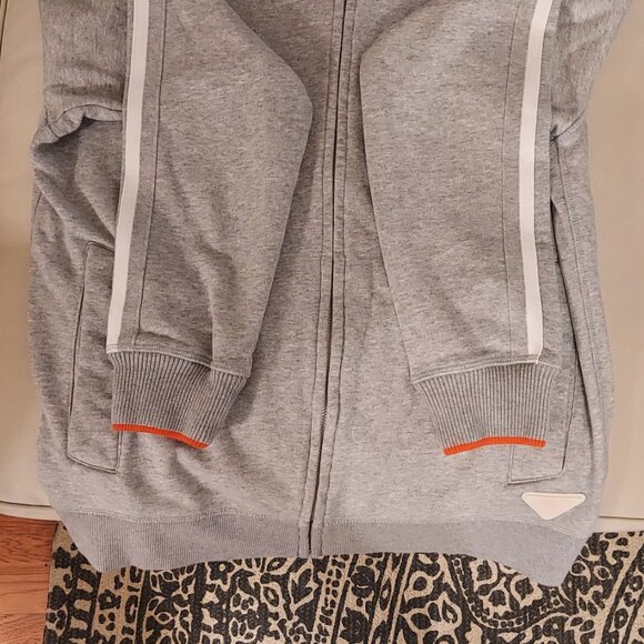 Scotch & Soda Grey/Orange New Men’s L Full Zip Bomber Sweatshirt - Picture 3 of 11